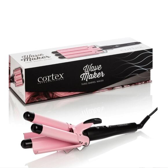 Wave Maker Hair Tool 1 inch Ceramic Triple Barrels Pink - Picture 1 of 3